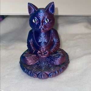 Mystical Purple Cat Figurine
